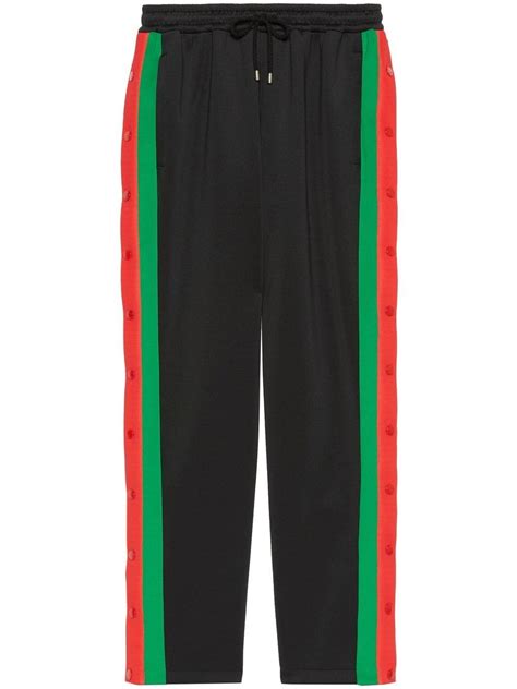 gucci stri ed pants|farfetch Gucci pants.